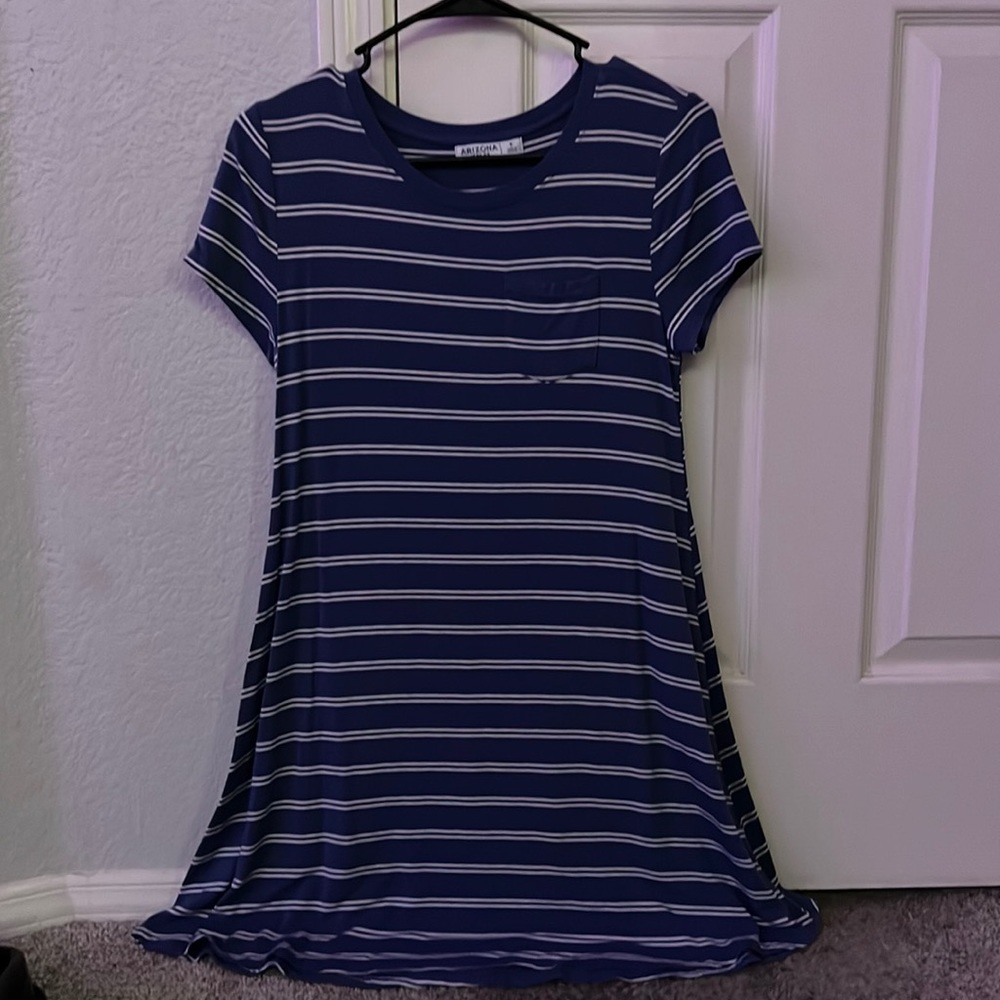 Blue striped  sun dress
